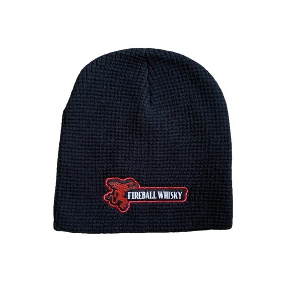 Fireball Whisky Black Beanie Hat Unisex NWOT - Picture 1 of 4
